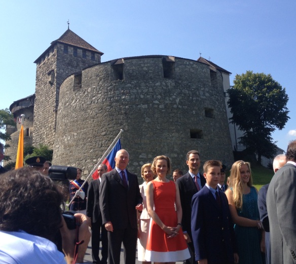National day 2013 in Liechtenstein. Prince Hans-Adam II, Prince Alois and their wives get ready to party!