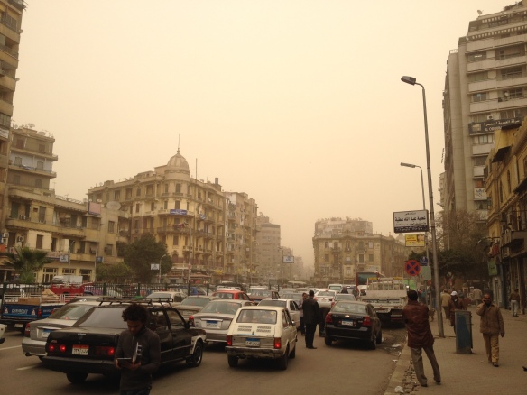 What Cairo looks like in a dust storm (a bit more representative than the picture of the pyramids I was tempted to use!)